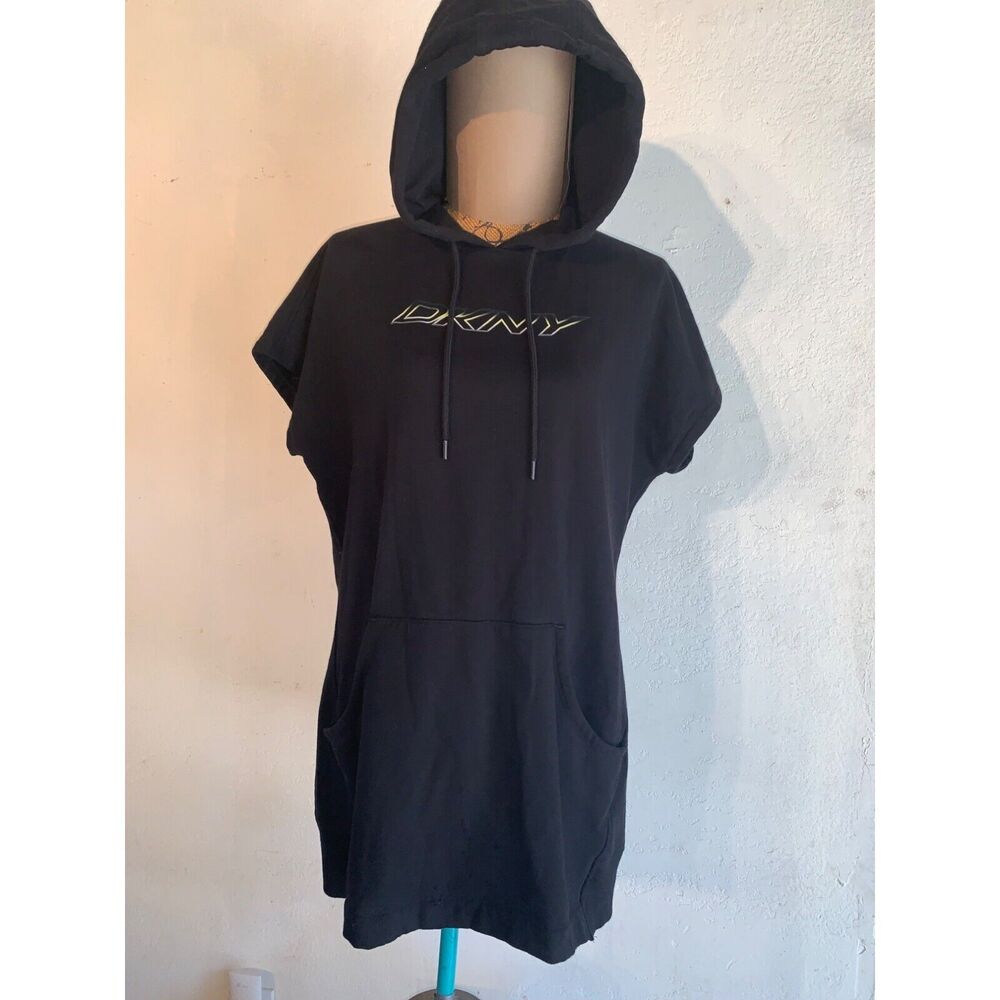DKNY Sport RN#68596 DP332245WL BLK Womens LARGE Hoodie EUC